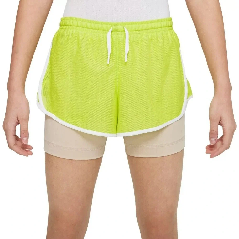 NIKE DRI-FIT TEMPO‎ LINED RUNNING SHORTS Youth Girl Medium 10-12 Atomic Green